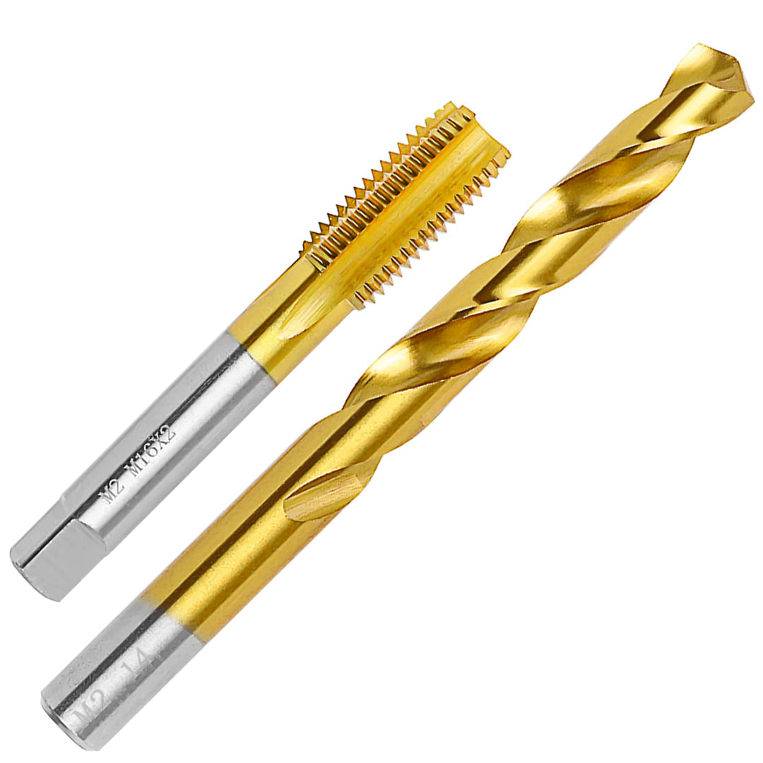 ASNOMY M16 x 2,0 Gewindeschneider und 14,0mm Bohrer Set,HSSG, Einschnittgewindebohrer Gewindebohrers