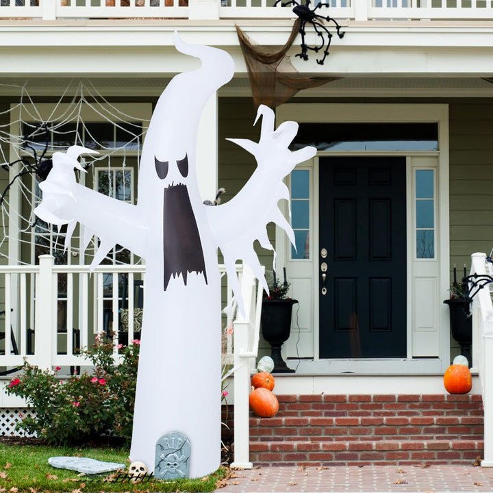 Solpex Halloween Deko aufblasbar Geist Dekoration, 240cm/ 8FT selbstaufblasend mit LEDs mit Flammene