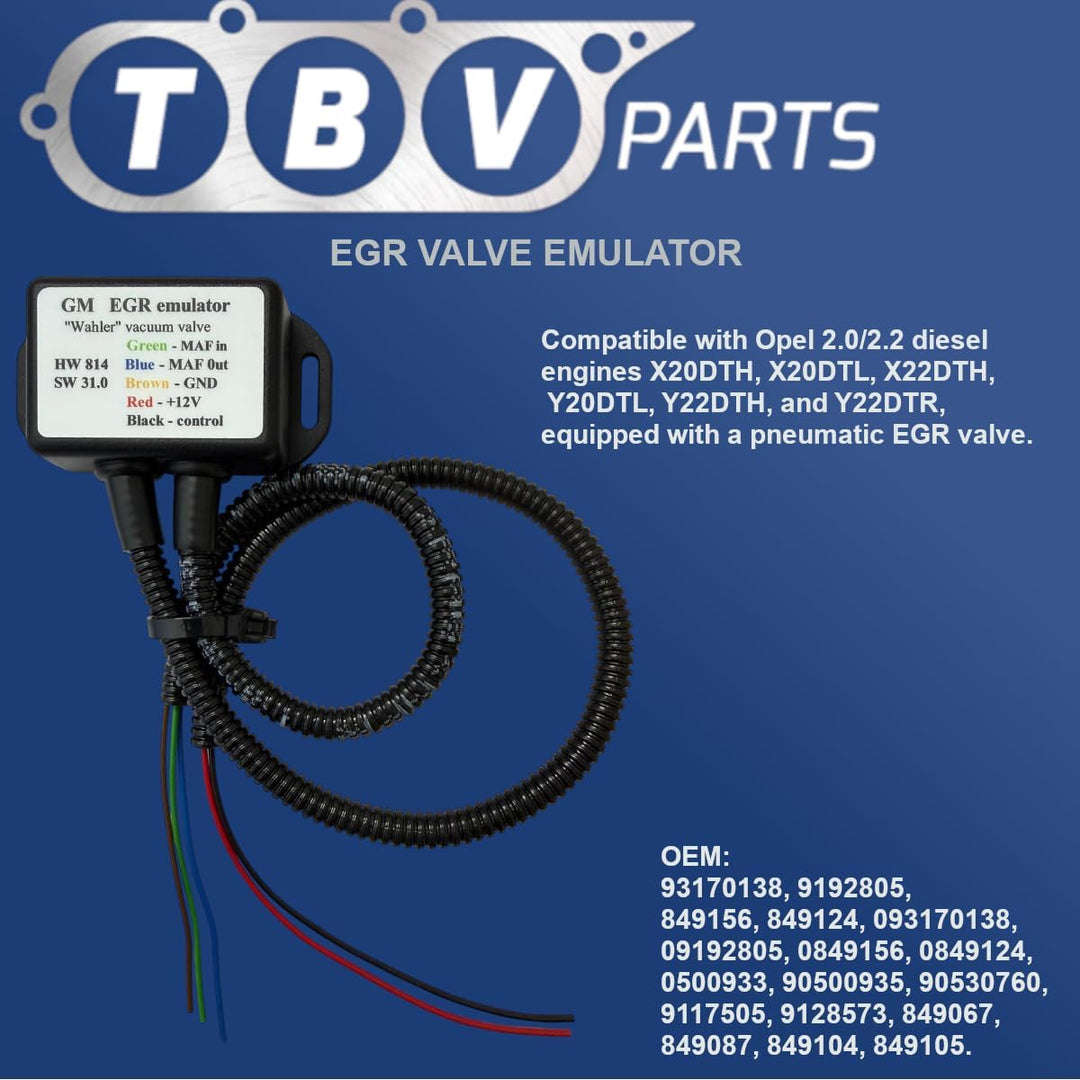TBVPARTS EGR Ventil-Emulator mit Vakuumsteuerung 2.0 / 2.2 DI DTI Ringventil Astra G Omega B Vectra