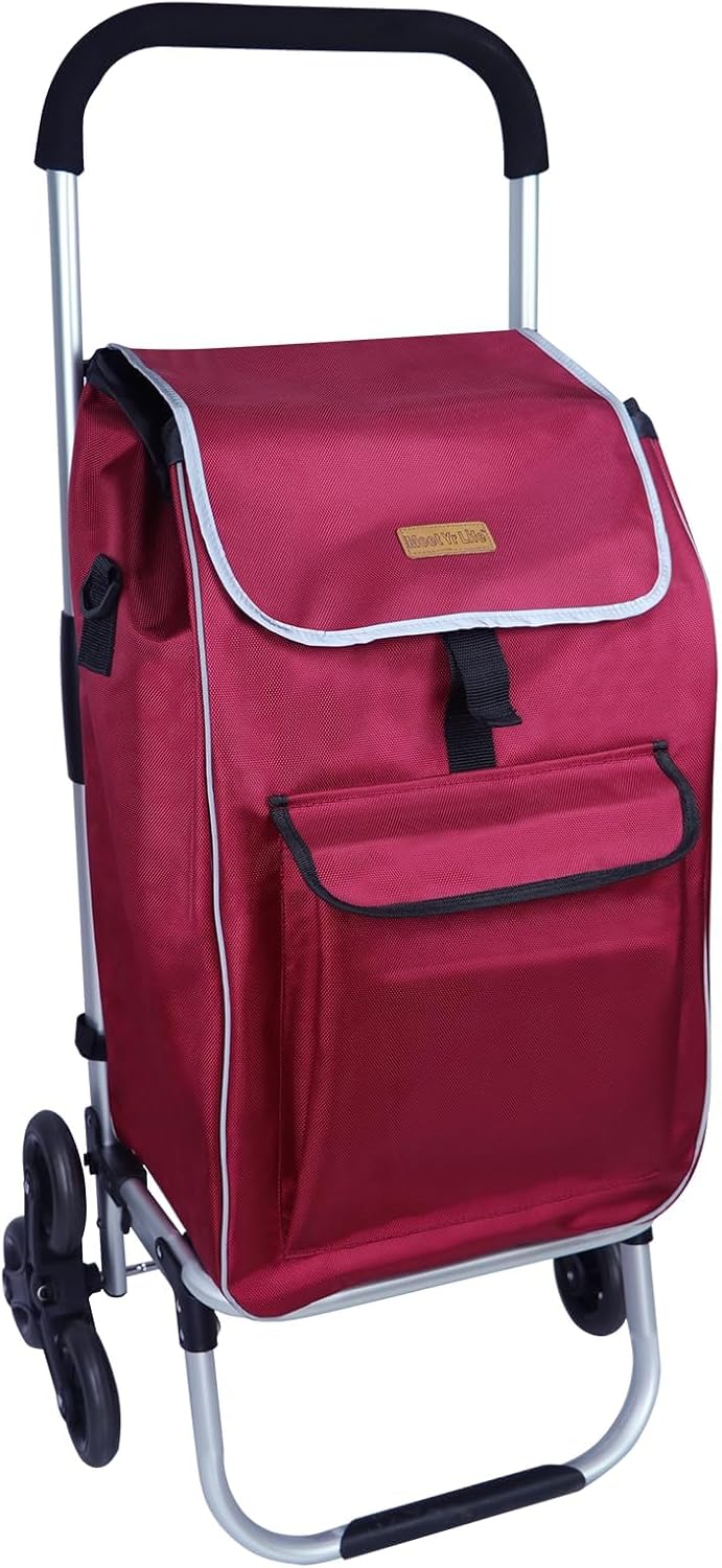 Einkaufstrolley, Trolley, klappbar, Einkaufstasche mit Rollen, Tasche abnehmbar, Einkaufstrolley Tre