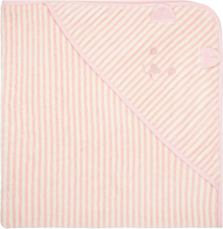 Steiff Baby Unisex Badetuch, Weiches Handtuch mit Kapuze aus Baumwolle, 100 x 100 cm One Size Silver