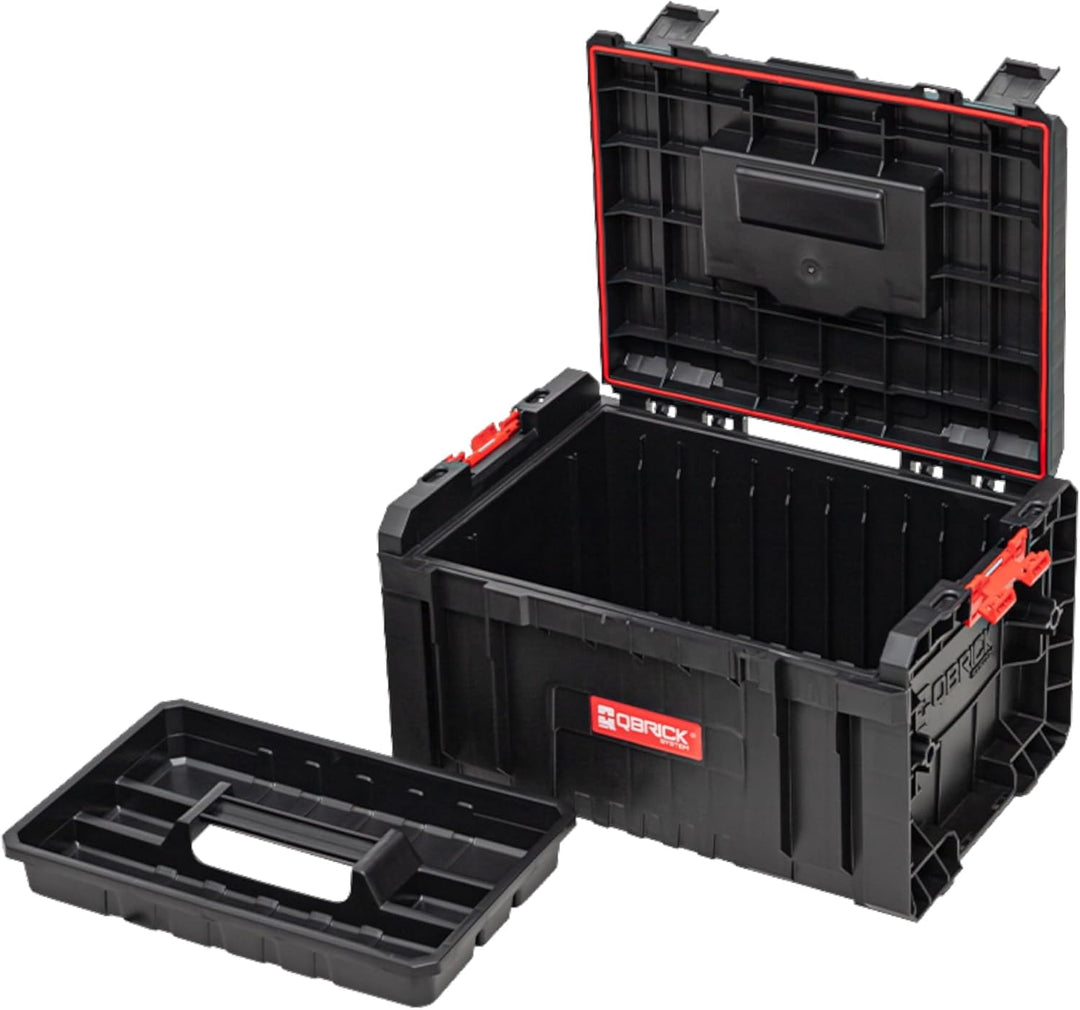 Qbrick Werkzeugkasten TOOLBOX PRO - 450 x 335 x 240 mm - Werkzeugkoffer mit Werkzeugträger, Werkzeug