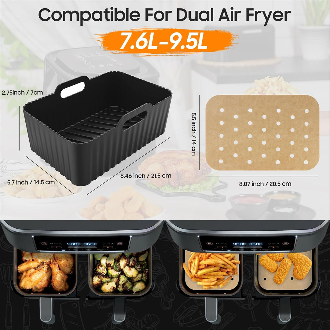20 Stück Heissluftfritteuse Zubehör | Airfryer Zubehör für Ninja Dual AF400EU & AF300EU & Tower T170