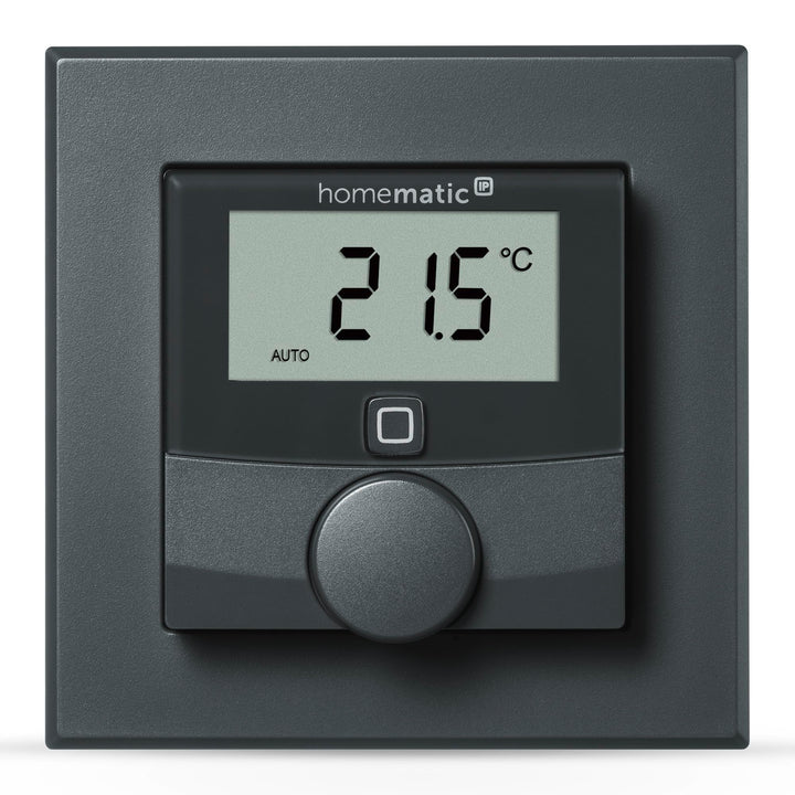 Homematic IP Smart Home Wandthermostat mit Luftfeuchtigkeitssensor, athrazit, digitales Thermostat H