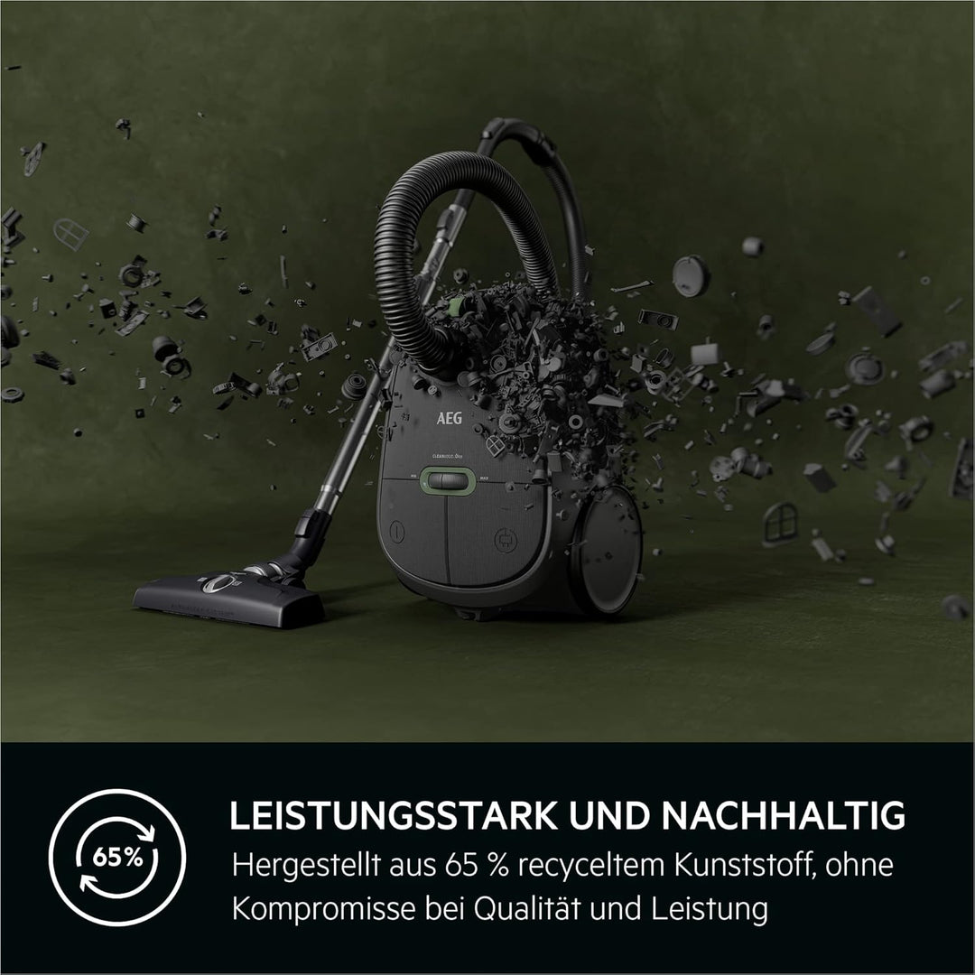 AEG CLEAN 6000 AB61C1OKO ÖKO Staubsauger / hohe Saugleistung / Zusatzdüsen / XL-Räder / Edelstahl-Te