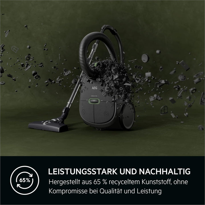 AEG CLEAN 6000 AB61C1OKO ÖKO Staubsauger / hohe Saugleistung / Zusatzdüsen / XL-Räder / Edelstahl-Te