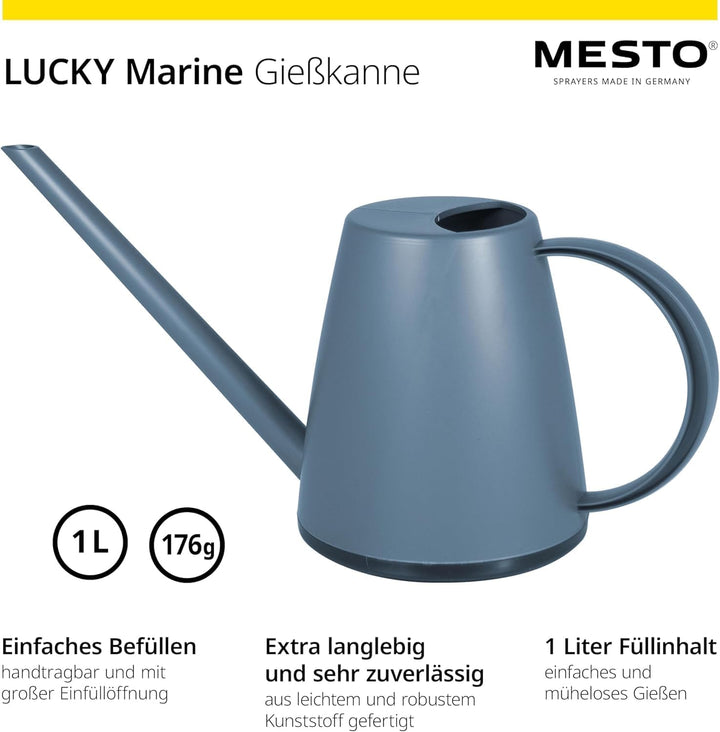 MESTO Giesskanne 1 L 1 Liter Giesskanne Blau, 1 Liter Giesskanne Blau