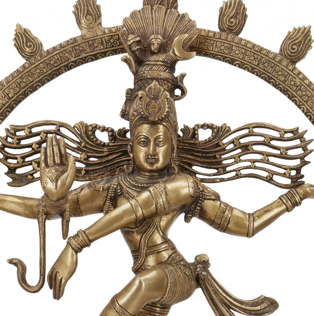 GURU SHOP Tanzender Shiva Nataraja Statue Shiva im Feuerkranz 60 cm - Motiv 10, Motiv 10