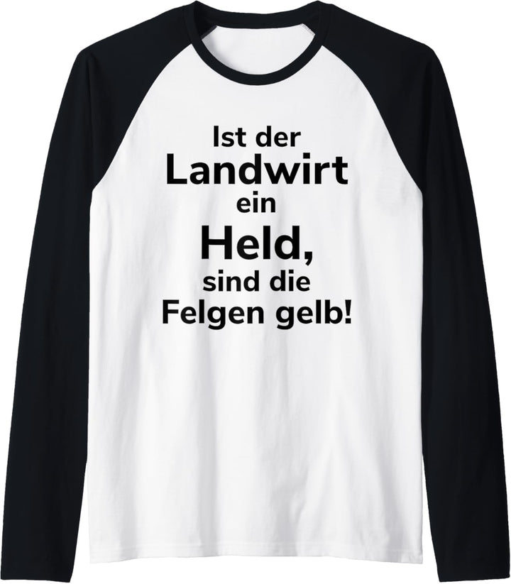 Traktor Landwirt Bauer Trecker Landwirtschaft gelbe Felgen Raglan