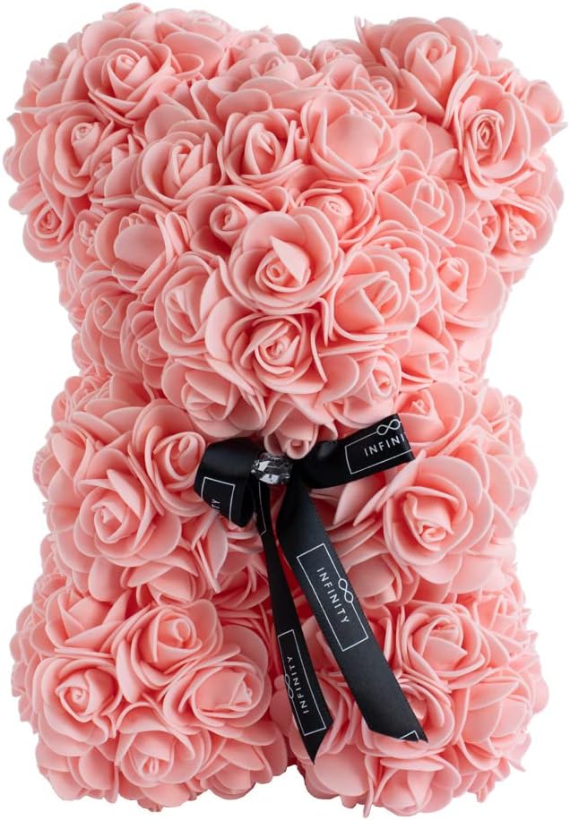 Infinity® Rosenbär mit Geschenkbox & über 300 handbeklebten ewigen Rosen mit Duft - Geschenk für Fra