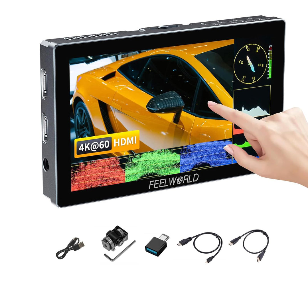 FEELWORLD P6X 5,5-Zoll-Kamera-Feldmonitor 1200 Nits, 4K-HDMI-DSLR-Kameramonitor mit Aluminiumgehäuse