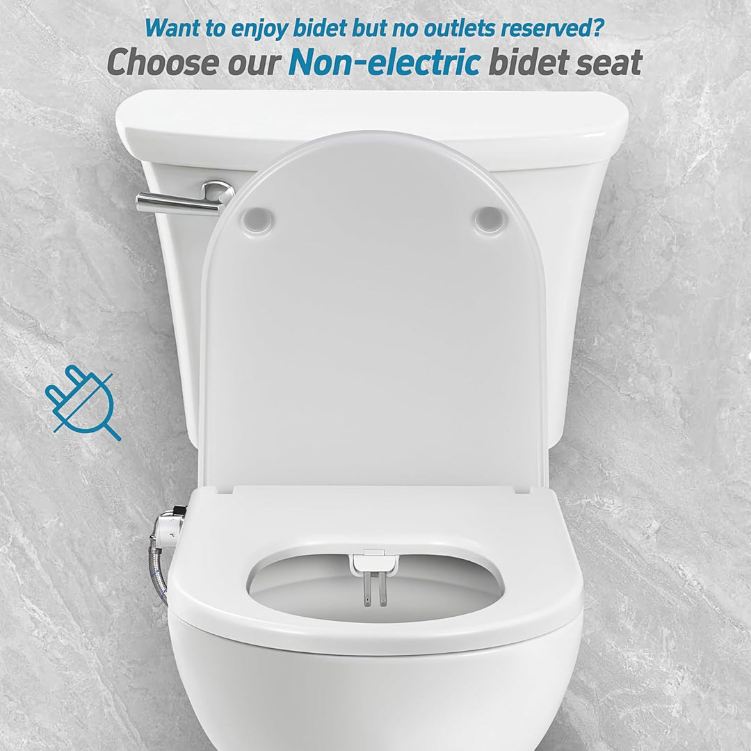 SAMODRA Bidet Toilettensitz - Dusch WC Aufsatz Bidet Japanische Toilette - WC Sitz D Form mit Absenk
