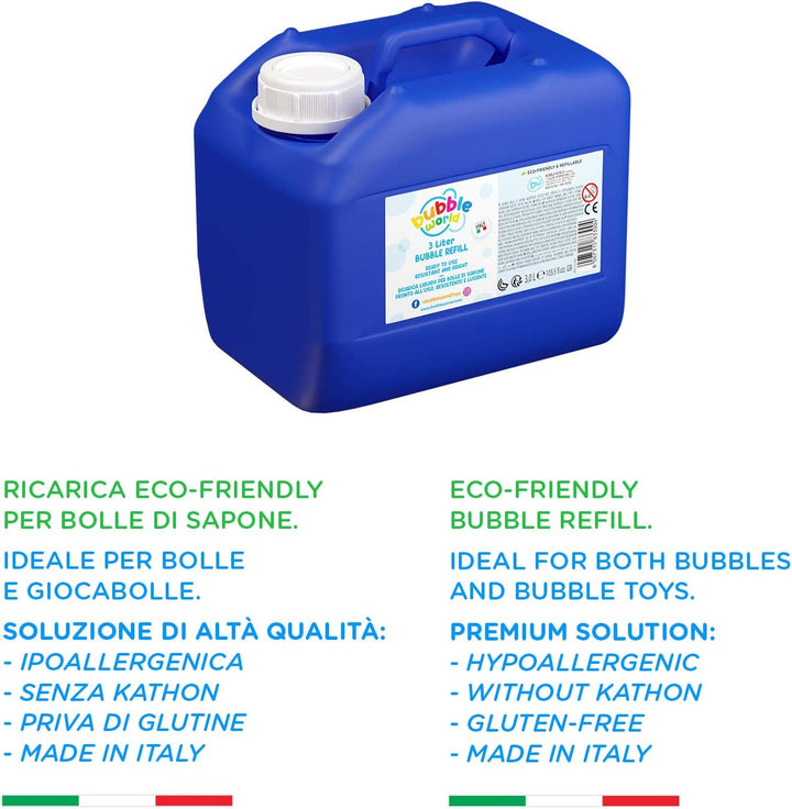 Bubble World 103.833000 Nachfüllpackung für Seifenblasen, durchsichtig, 3 L, 3 L