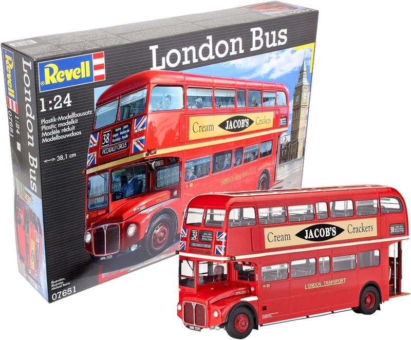 Revell RV07651 Modellbausatz Bus 1:24 - Doppeldecker London Bus im Massstab 1:24, Level 5, originalg