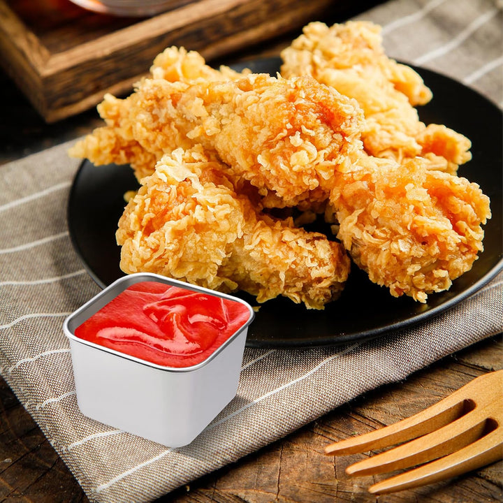 6 Stück Snack-Behälter, Salatdressing Behälter, 180ml Kleine Edelstahl Gewürzbehälter, Wiederverwend