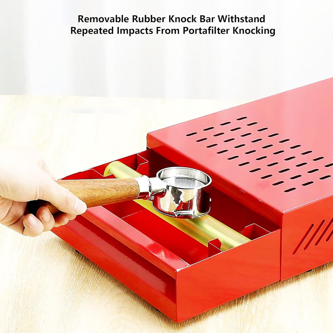 Kaffeeklopfbox Espresso Klopfer Schublade (rot), Rot
