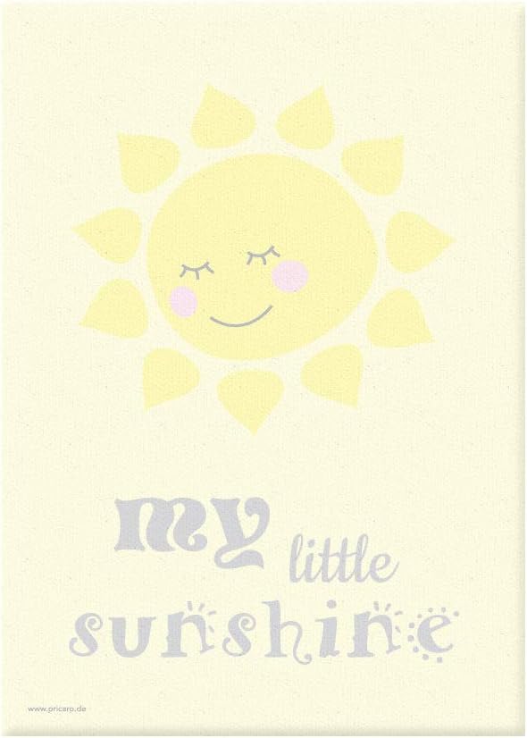 PRICARO Leinwand Sonne Mond Sterne, 20 x 30 cm, 3er Set