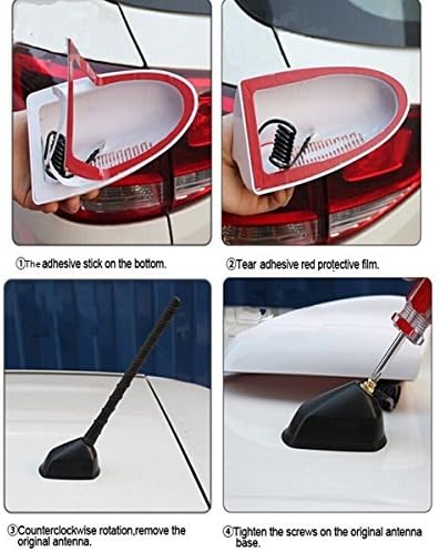 Possbay Car Antenna, Shark Fin Antenna AM FM Radio Signal Aerial Adhesive Tape Base Super Functional