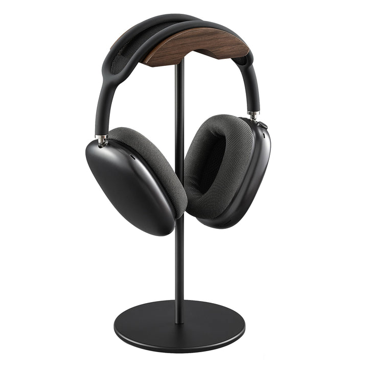 QinCoon Kopfhörerhalter, Halterung aus Walnuss und Aluminium, Halterung für Gaming-Headsets mit Soli