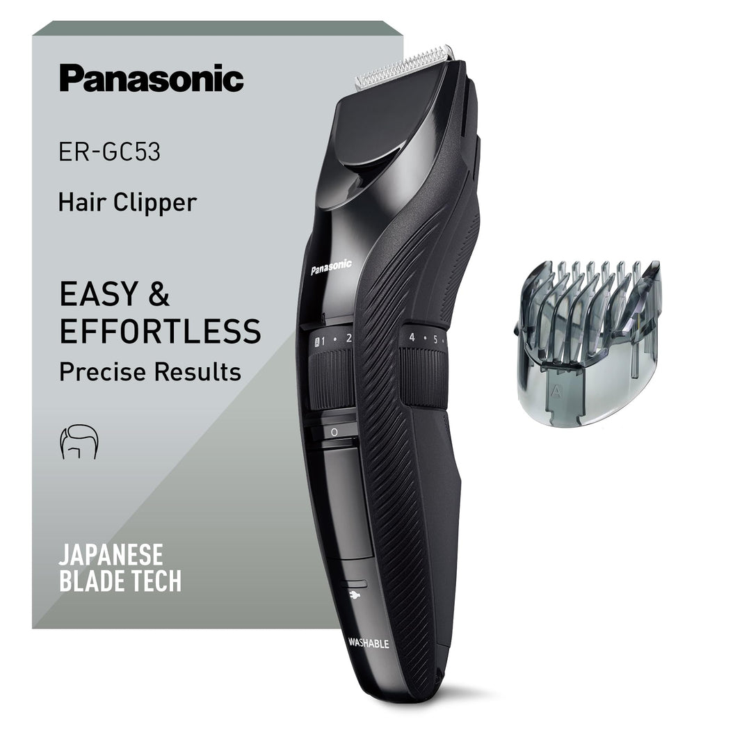 Panasonic ER-GC53 Haarschneider mit 19 Schnittlängen (1-10 mm), waschbar, schwarz