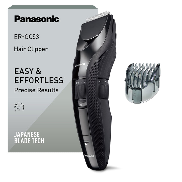 Panasonic ER-GC53 Haarschneider mit 19 Schnittlängen (1-10 mm), waschbar, schwarz