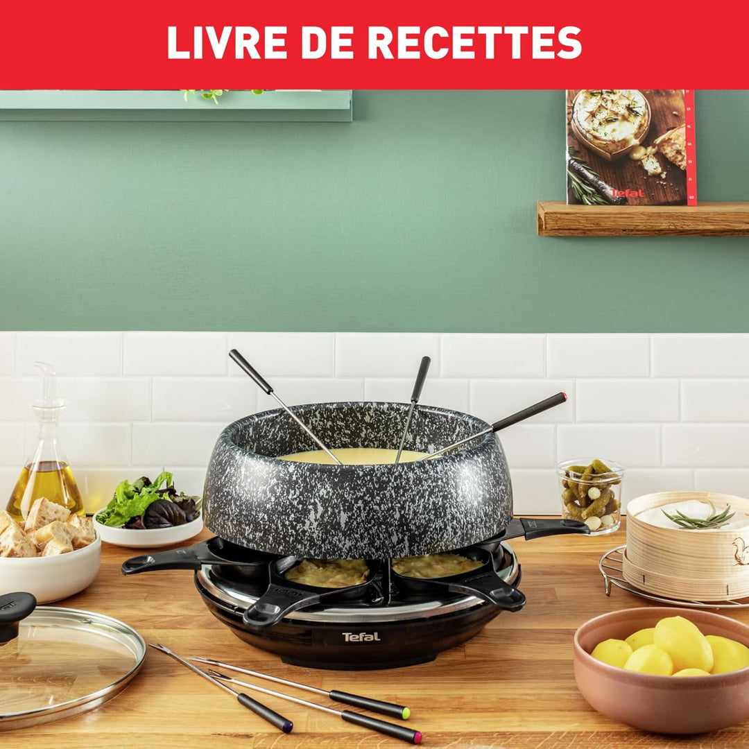 Tefal Raclette & Fondue Cheese'n Co RE12C8 | Elektrischer Raclette-Grill + Fondue-Gerät | für 6 Pers