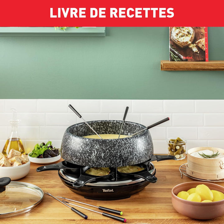 Tefal Raclette & Fondue Cheese'n Co RE12C8 | Elektrischer Raclette-Grill + Fondue-Gerät | für 6 Pers