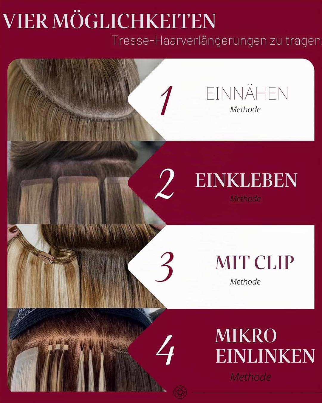 Moresoo Echthaar Tressen zum Einnähen Blond Remy Weaving Extensions Echthaar Tressen zum Einnähen Se
