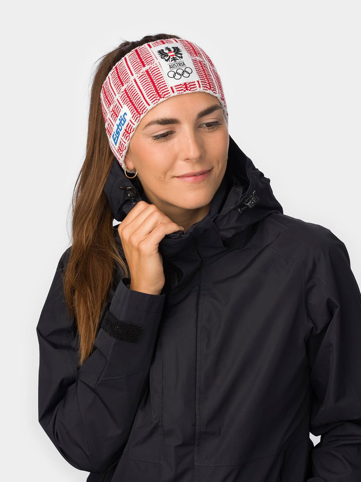 Eisbär Stirnband Herren &amp; Damen Milano Rot - Merino Headband für Frauen - Haarband mit Fleece schütz