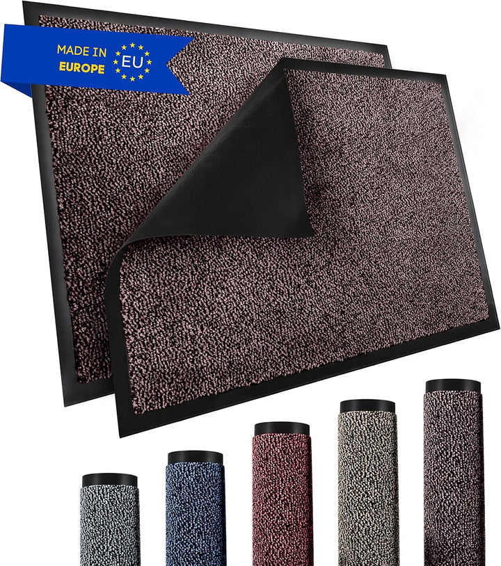 TRIBURG® Fussmatte 90x150 Braun Schwarz - Schmutzfangmatte 90 x 150 wetterfest, wasserfest, waschbar