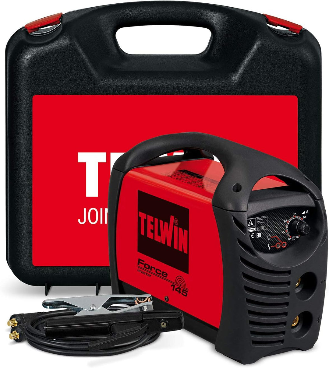 Telwin 815856 Force 145 Inverterschweissgerät für das Elektrodenschweissen Komplett mit Schweisszube