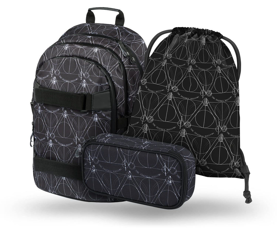 Baagl Schulrucksack Set Jungen Mädchen 3 Teilig, Schultasche ab 3. Klasse, Grundschule Ranzen mit Br
