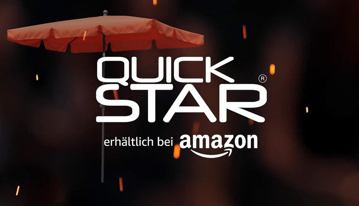 QUICK STAR Balkon Sonnenschirm 200x125cm Balkonschirm Rechteckig Knickbar Taupe Gartenschirm UV 50 m