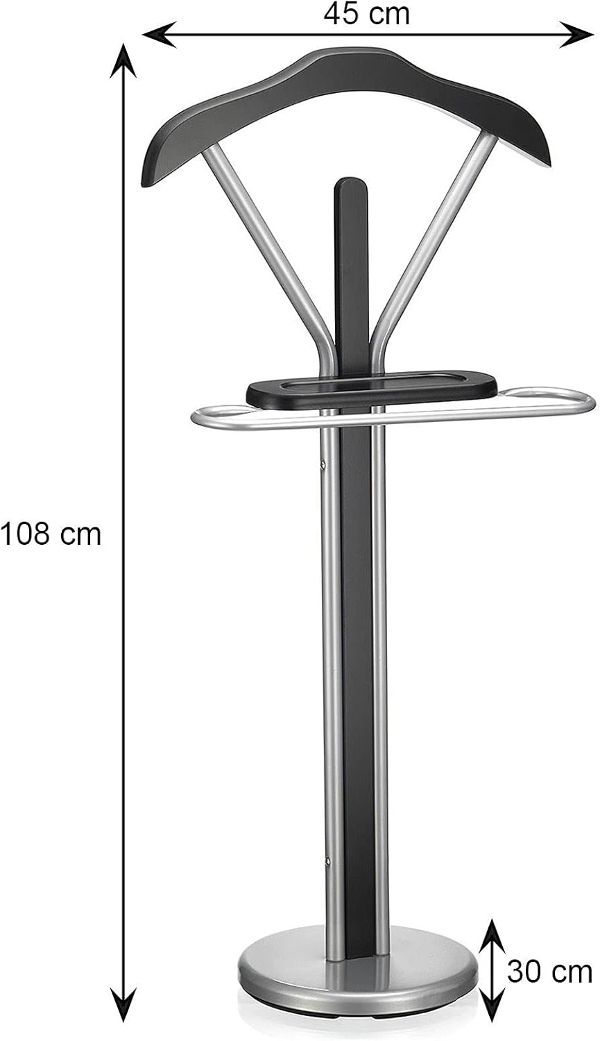 IDIMEX Herrendiener Fabio mit Hosenbügel und Ablage, Schwarz - Stummer Diener Kleiderbutler Kleiders