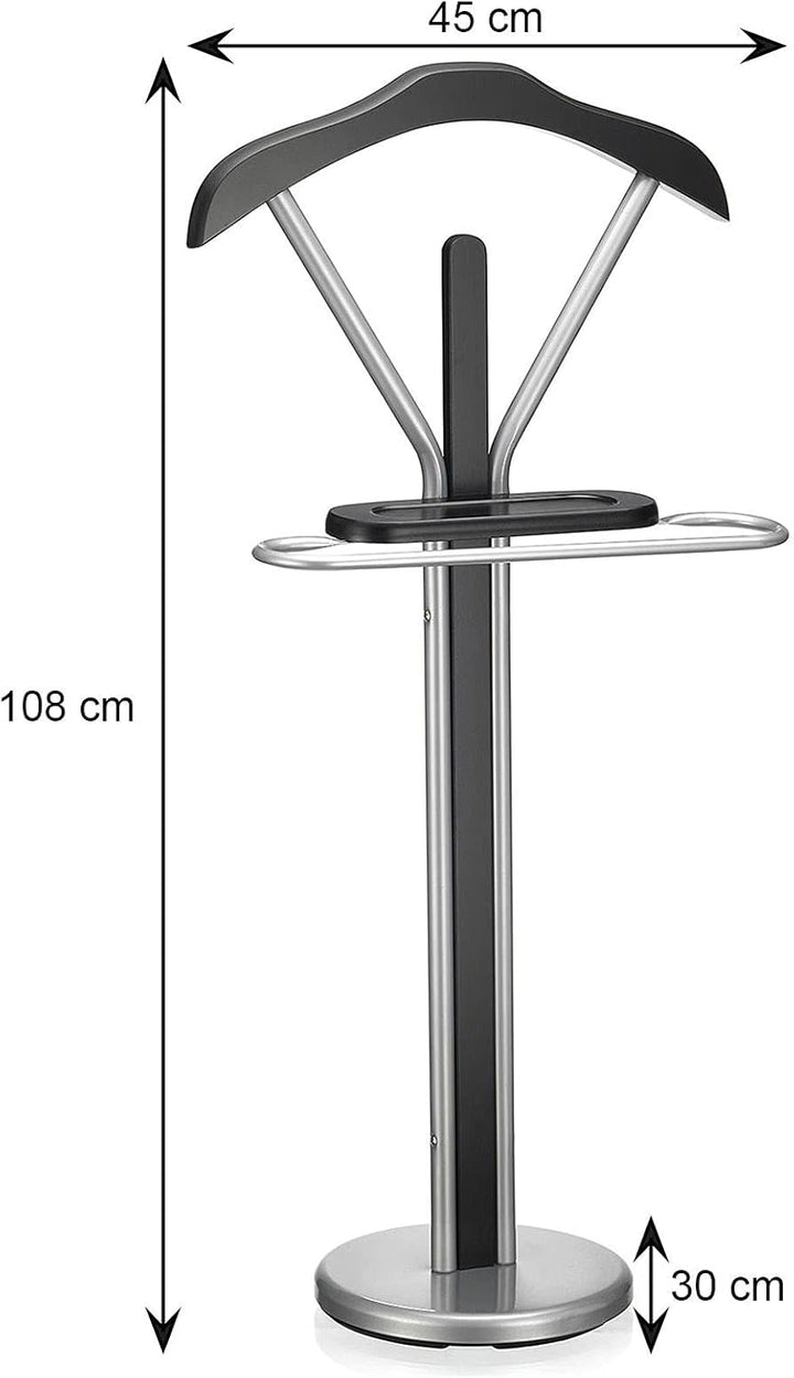 IDIMEX Herrendiener Fabio mit Hosenbügel und Ablage, Schwarz - Stummer Diener Kleiderbutler Kleiders