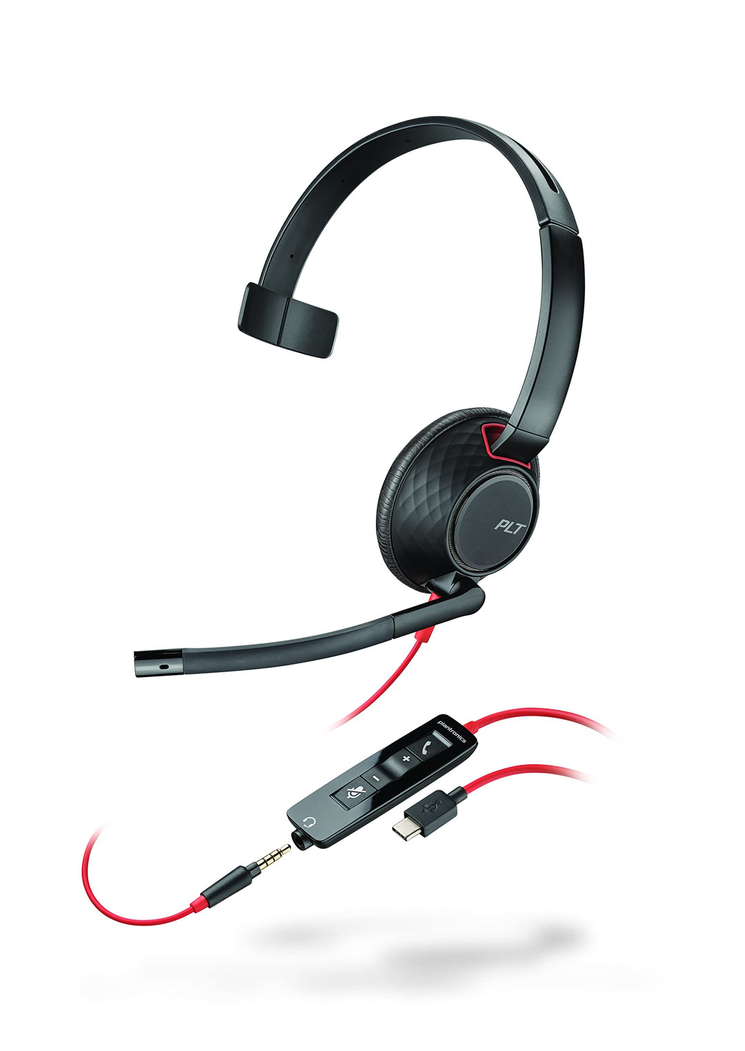 Plantronics – Blackwire 5210 USB-C-Headset – kabelgebundenes Mono PC-Headset mit Mikrofonarm – Verbi