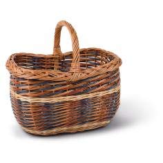 Adam Schmidt Einkaufskorb oval, Dunkelbraun, T 42cm x B 31cm x H 26/34cm