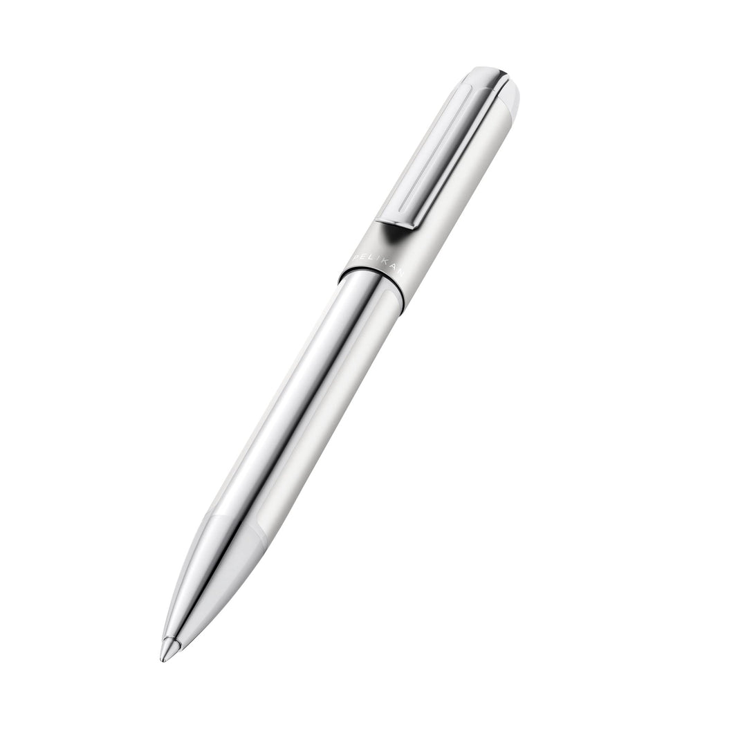 Pelikan Kugelschreiber Pura K40, Silver, hochwertiger Drehkugelschreiber im Geschenk-Etui, 952069, 1