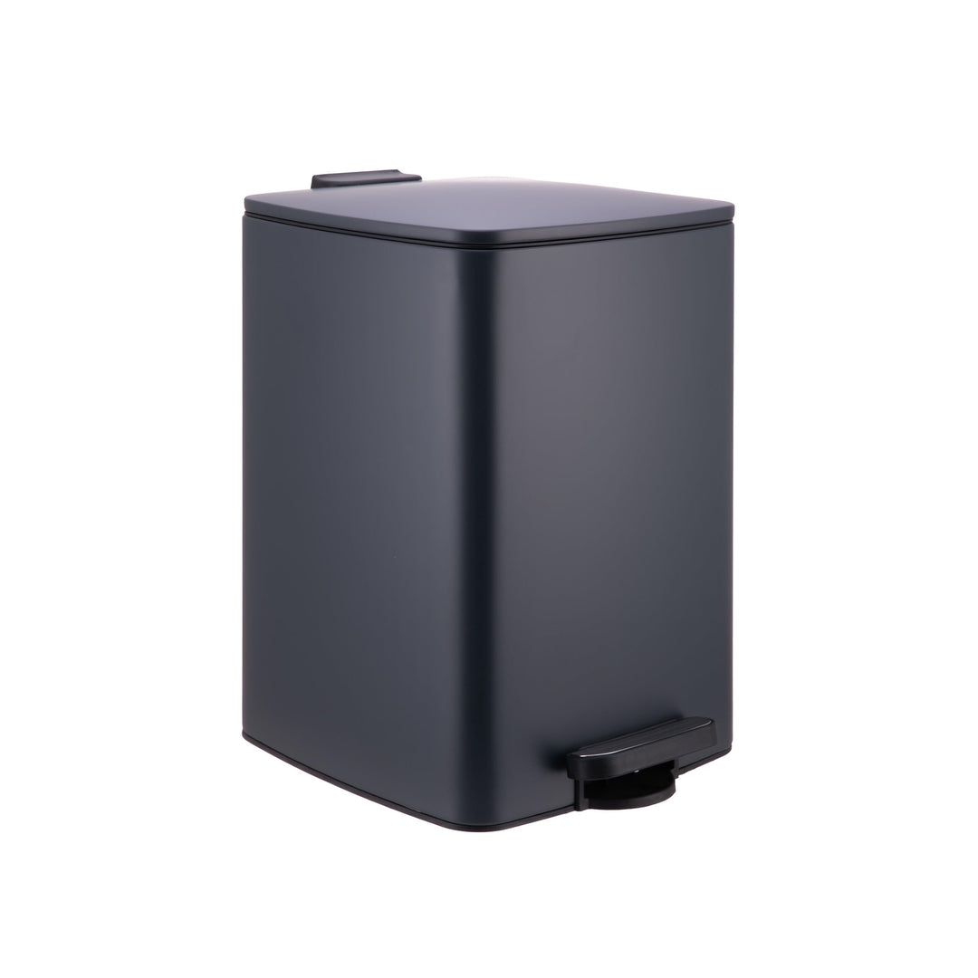 Relaxdays Mülleimer Küche, 20 l, Absenkautomatik, entnehmbarer Inneneimer, Mattes Metall, eckiger Tr