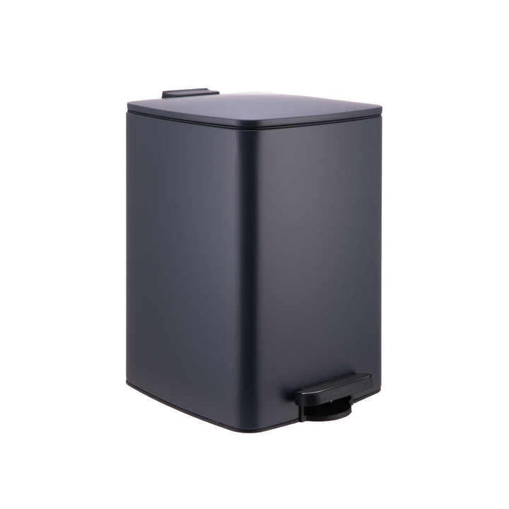 Relaxdays Mülleimer Küche, 20 l, Absenkautomatik, entnehmbarer Inneneimer, Mattes Metall, eckiger Tr