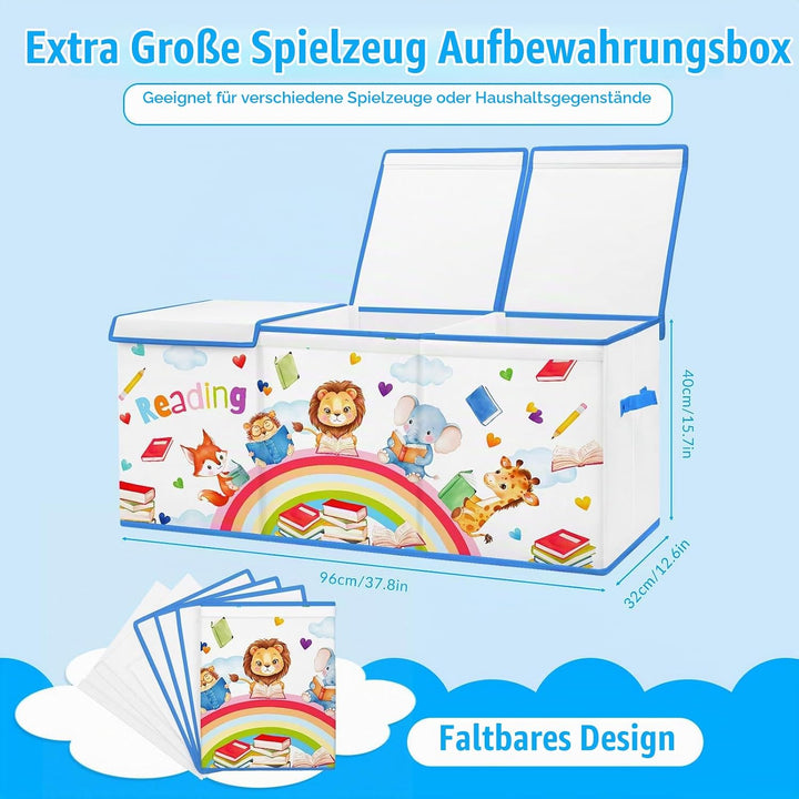 Extra Gross Aufbewahrungsbox mit Deckel Kinder, Zusammenklappbare Oxford-Spielzeugkiste mit Griff fü