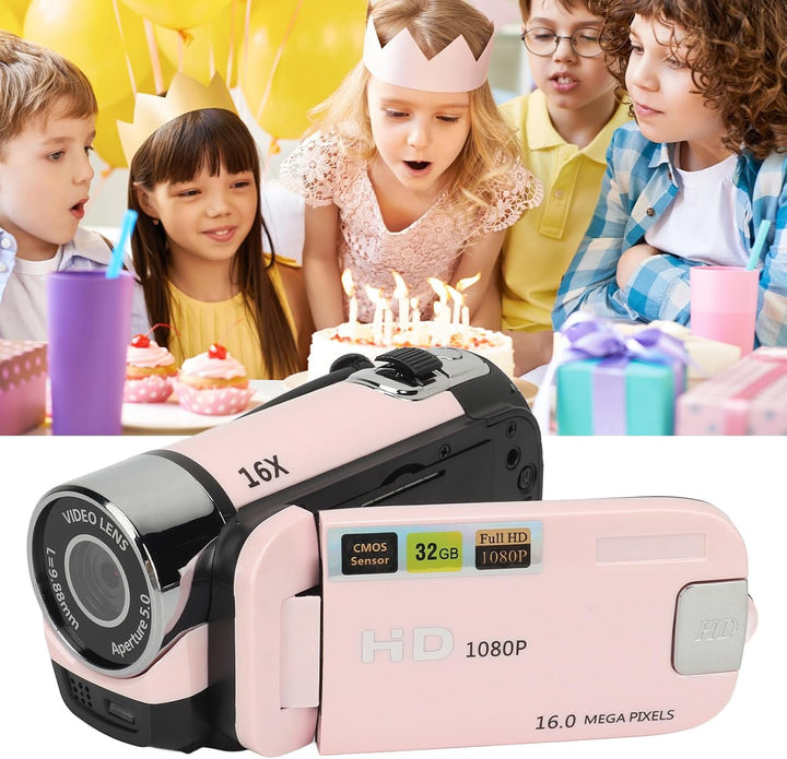 D90 1080P 16MP Digitalkamera 2,4 Zoll Schwenkbildschirm Camcorder 16X Zoom HD Videorecorder mit Füll