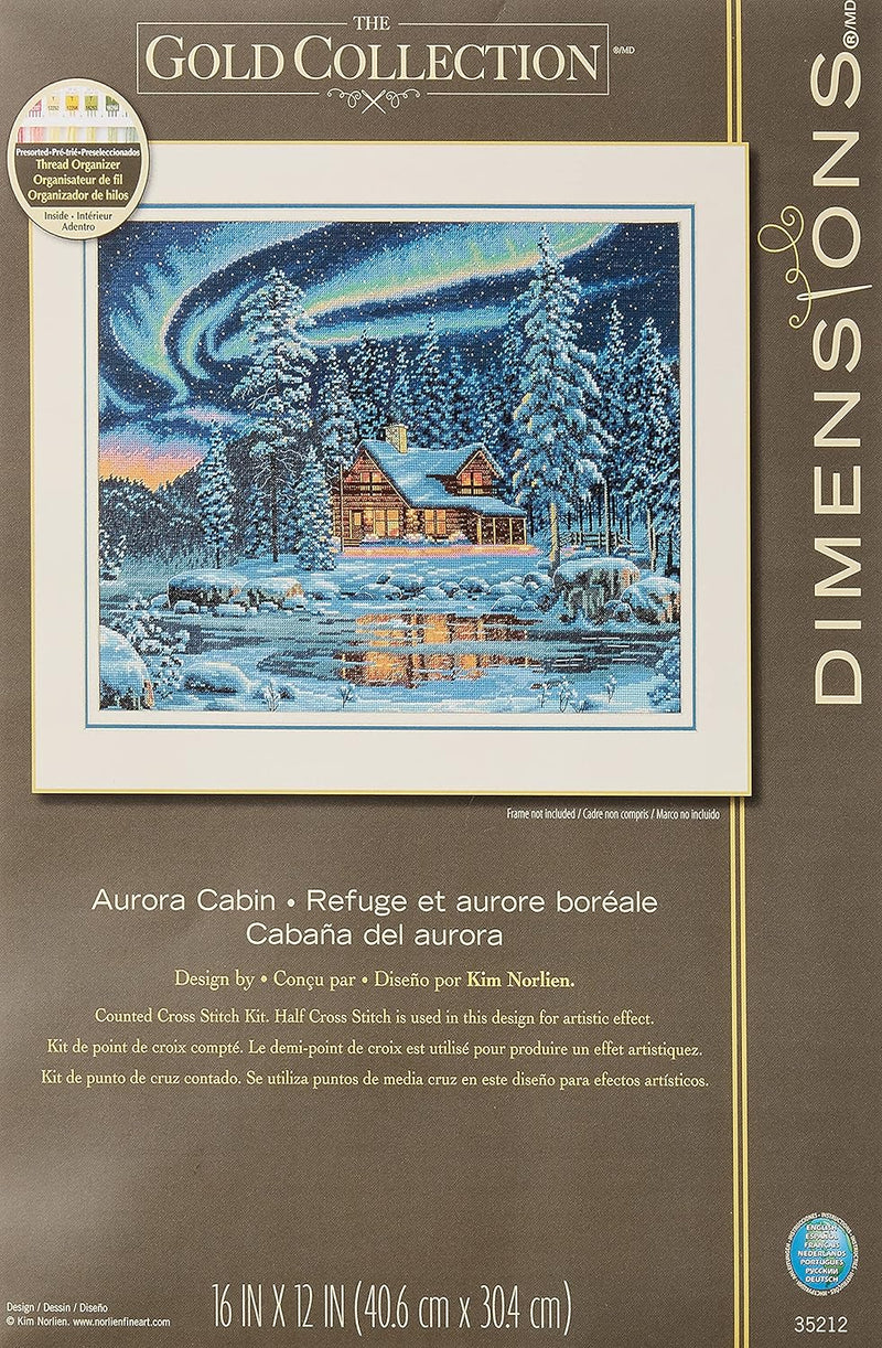 Dimensions Kit Aurora Kabine Zählmusterpackung mit Zählmuster, Baumwolle, grau, Onе Paсk, 2, Aurora