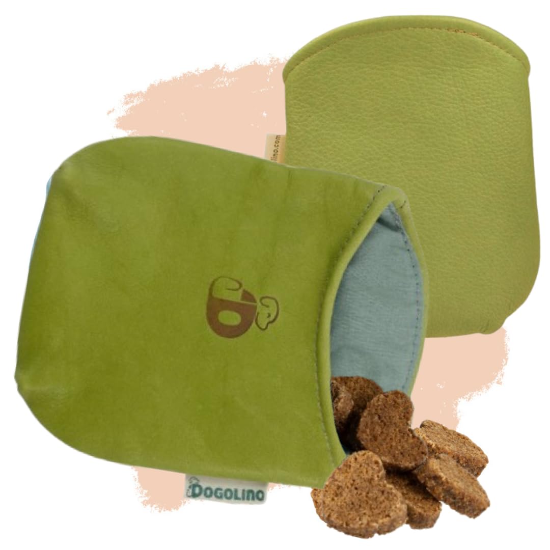 DOGOLINO® Leckerli-Beutel für Hunde aus Leder - Leckerlitasche - Leckerlibeutel mit Kotbeutelspender