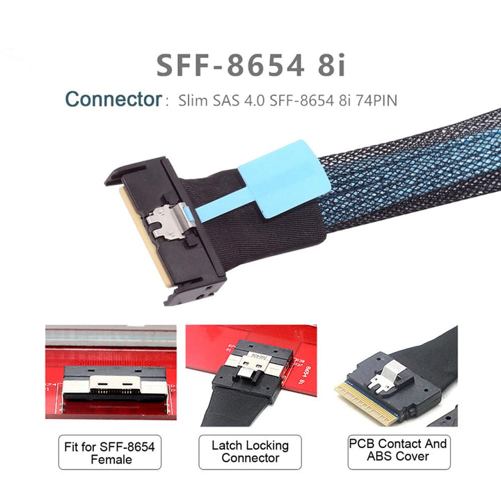 xiwai MCIO SFF-8654 SAS 4.0 74Pin Stecker auf PCI-E Slimline 8i 74Pin Stecker PCI-E 5.0 Mini Cool Ed