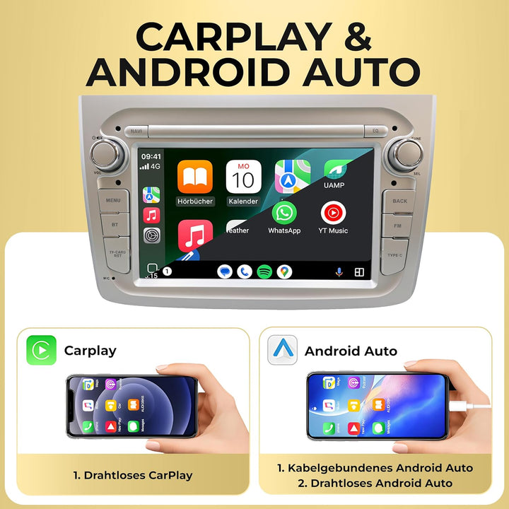 M.I.C. AAL7-L2 Android 14 Autoradio mit Navigation: MediaTek MT6765V, 4GB+64GB, 7 Zoll QLED Display,