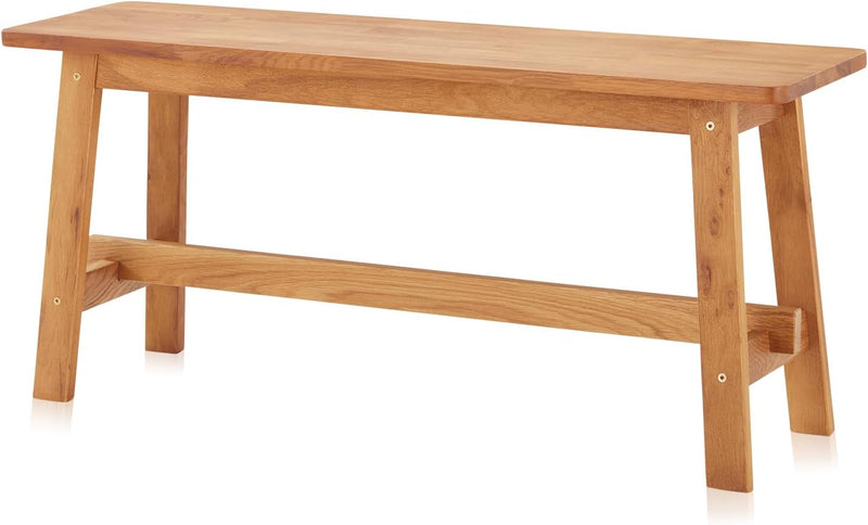 KHG Holzbank Sitzbank Flur Garderobenbank Schuhbank 100x45x29 cm - Eiche Holz Massiv bis 200 kg bela