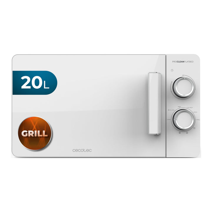 Cecotec Mikrowelle mit Grill Proclean 3120 Flatbed. Kapazität 20 l, 700 W, 6 Stufen, Grill 800 W, Fu