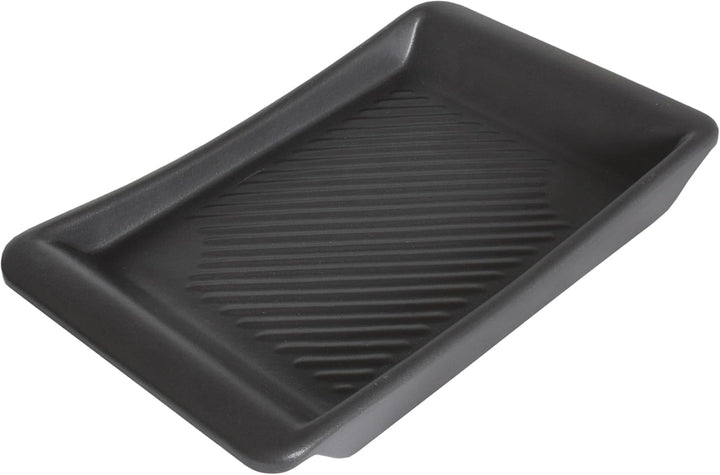 Keramische Grillschale Rechteckig, schwarz Keramik Grill Keramikschale