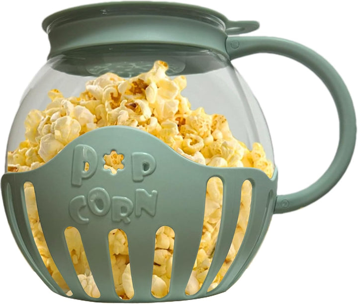 Mikrowellen-Popcorn-Maker | 2,25 Quart Popcorn Kanne Mikrowelle | Popcornmaschine mit Deckel und Gri